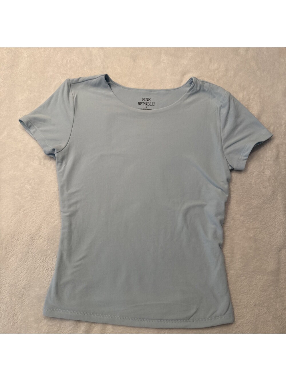 Pink Republic Light Blue Poly Spandex Blend T-Shirt Size Small